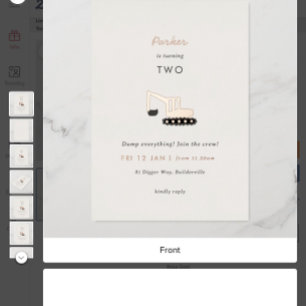 Convite de Aniversário Mínimo do Partido da Constr