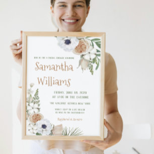 Convites Chá de fraldas De Algodão Botânico De Inverno