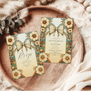 Convites Rico Vintage Floral Art Nouveau Casamento