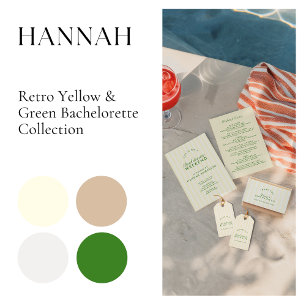 Convites Fim de Semana de Bachelorette Verde e Amarelo Retr
