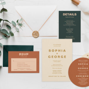 Convites Modern Boho Jewel Earth Detalhes do Tom Inserir Ca