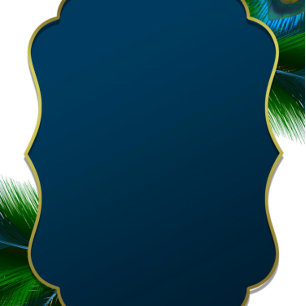 Convites Penas Peacock Elegantes e Chá de casamento Dourado