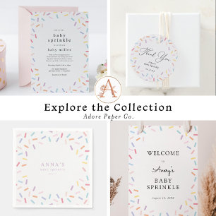 Rainbow Confetti Baby Sprinkle por Convite por Cor