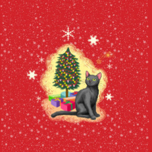 Adesivo Quadrado Feliz Natal Cat