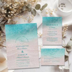 Reserve A Data Casamento de Praia Tropical de Watercolor