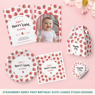 Adesivo Berry Primeiro Aniversário Obrigado