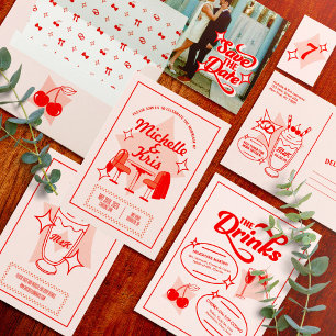 Convite de Casamento Retro Diner