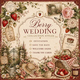 Cartão De Agradecimento Romance de Casamento no Jardim de Frutas Encantado