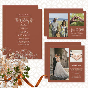 Cartões de agradecimentos de Casamento de Foto Mín