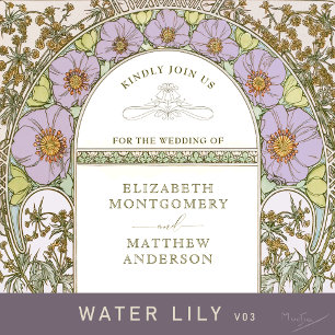 Convites a casamentos vintage Art Nouveau por Much