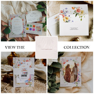 Cartão RSVP Boho Garden Wildflower   VP de Casamento