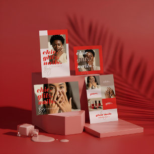 Cartão De Fidelidade Marca de logotipo para empresas com salão de unhas