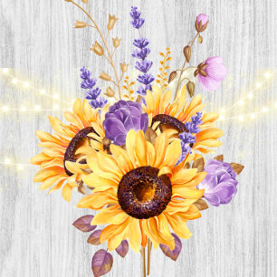 Convites Detalhes do Casamento de Pestes Roxos de Girassol 