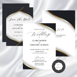 Adesivo Casamento Dourado branco negro legante