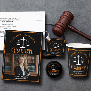Cartão Postal De Anúncio Foto de Graduação na Escola de Direito de Laranja 
