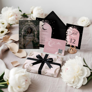 Starry Night Quinceanera Floral Moon Celestial