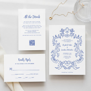 Cartão RSVP Regal Blue   Escolha de Refeição de Casamento