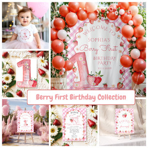 Camiseta Strawberry Berry First Birday Baby