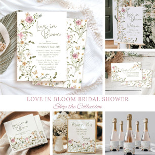 Convites Amor No Bloom Floral Chá de panela