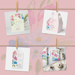 Porta-copo De Papel Floral Colorido Boho Aquarela Primavera