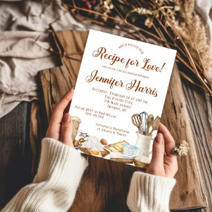 Convites Ela encontrou sua receita para o amor! Traga uma r