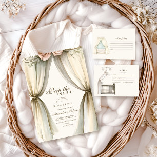 Cartão De Agradecimento Prepare o Chá de fraldas do ninho