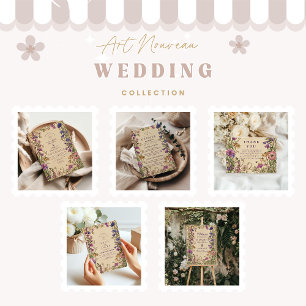 Cartão De Agradecimento Casamento com Vintage Wildflower Garden
