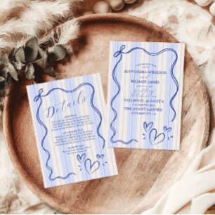 Convites Casamento de Moldura Azul Whimsical