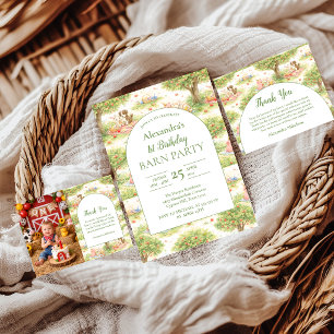 Convites Animais de Fazenda Caprichosos Quintal 1º Aniversá