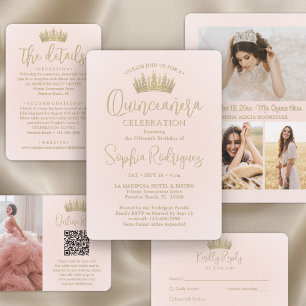 Convites Simples Elegante Quinceañera 3 Foto Esbranquiçada 