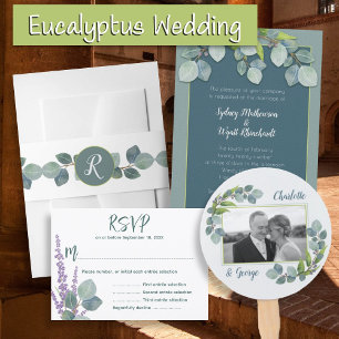 Convites Casamento Simples de Cerimônia Eucalyptus Deixa