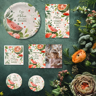 Papel De Presente "Um em um Melão", primeiro aniversario de Melancia