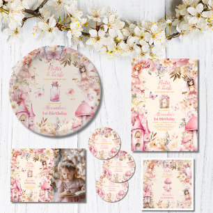 Bandeirinha Foto primeiro aniversario de Jardim Floral de Fada