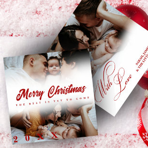 Cartão De Festividades Feliz Ano Novo Moderno Script 3 Colagem Múltipla F