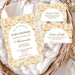 Cartão De Informações Animais Tropicais em Fraldas Sorteio