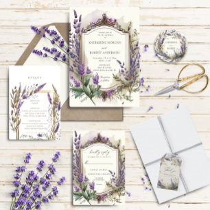 Caixinha De Lembrancinhas Casamento de Monograma Regal de Lavanda de Aquarel