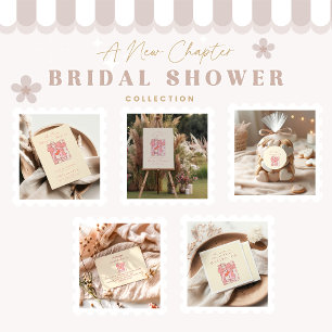 Adesivo Um novo capítulo começa o chá de panela cor-de-ros