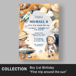 Convites Astronauta: Primeira Viagem Em Torno Do Sol Aniver