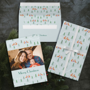 Caneca De Café Raposas de Natal escandinavas nas florestas de nev