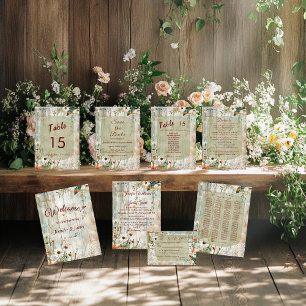 Vintage Lace & Daisies Convite Russo para Casament