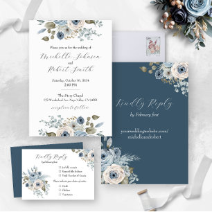 Adesivo Casamento Floral Blue Winter