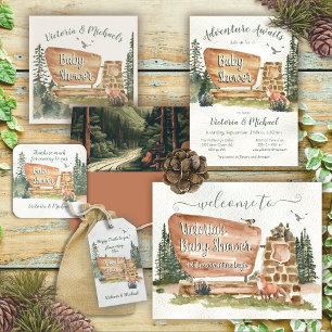 Convites Chá de fraldas do Parque Nacional da Woodland de C