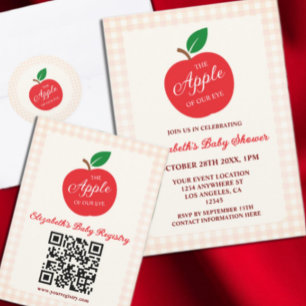 Convites A Maçã Do Nosso Chá de fraldas De Olhos