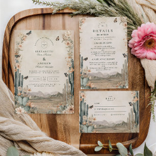 Cartão De Agradecimento Desert Cactus Boho Wedding