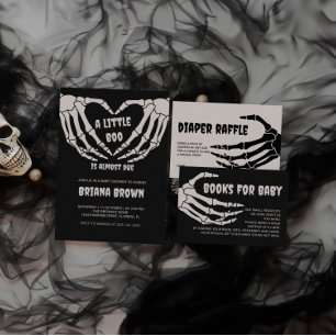 Convites Chá de fraldas de Halloween do pequeno Boo Hallowe