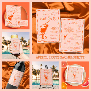 Cartão De Informações Aperol Spritz Hand Drawn Bachelorette