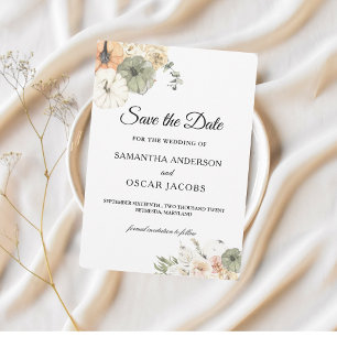 Etiqueta Pumpkins e Flores Modernos de Aquarela