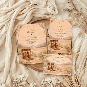 Reserve A Data Botas de Cowboy com Laço Ocidental Casamento