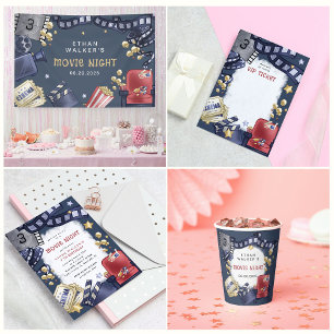 Convite para Aniversário de criança Noite de Filme