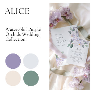 Adesivo Casamento Floral Simples Lilac Watercolor